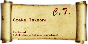Czeke Taksony névjegykártya